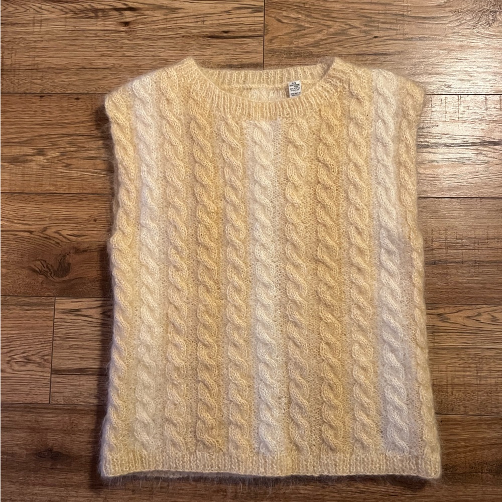 Vintage Yellow Mohair Sweater Vest